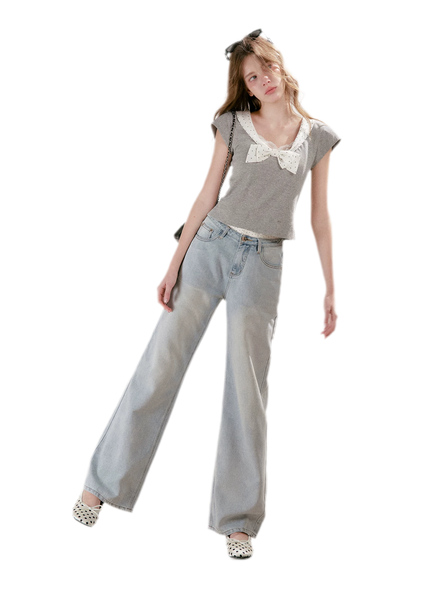 Washed Wide-Leg Jeans