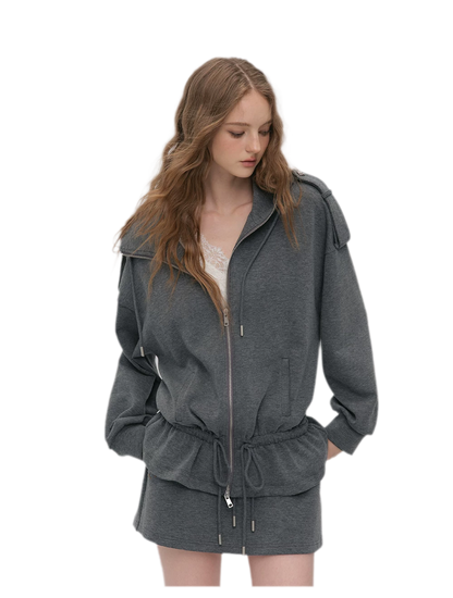 Air-Layer Hooded Skirt Set