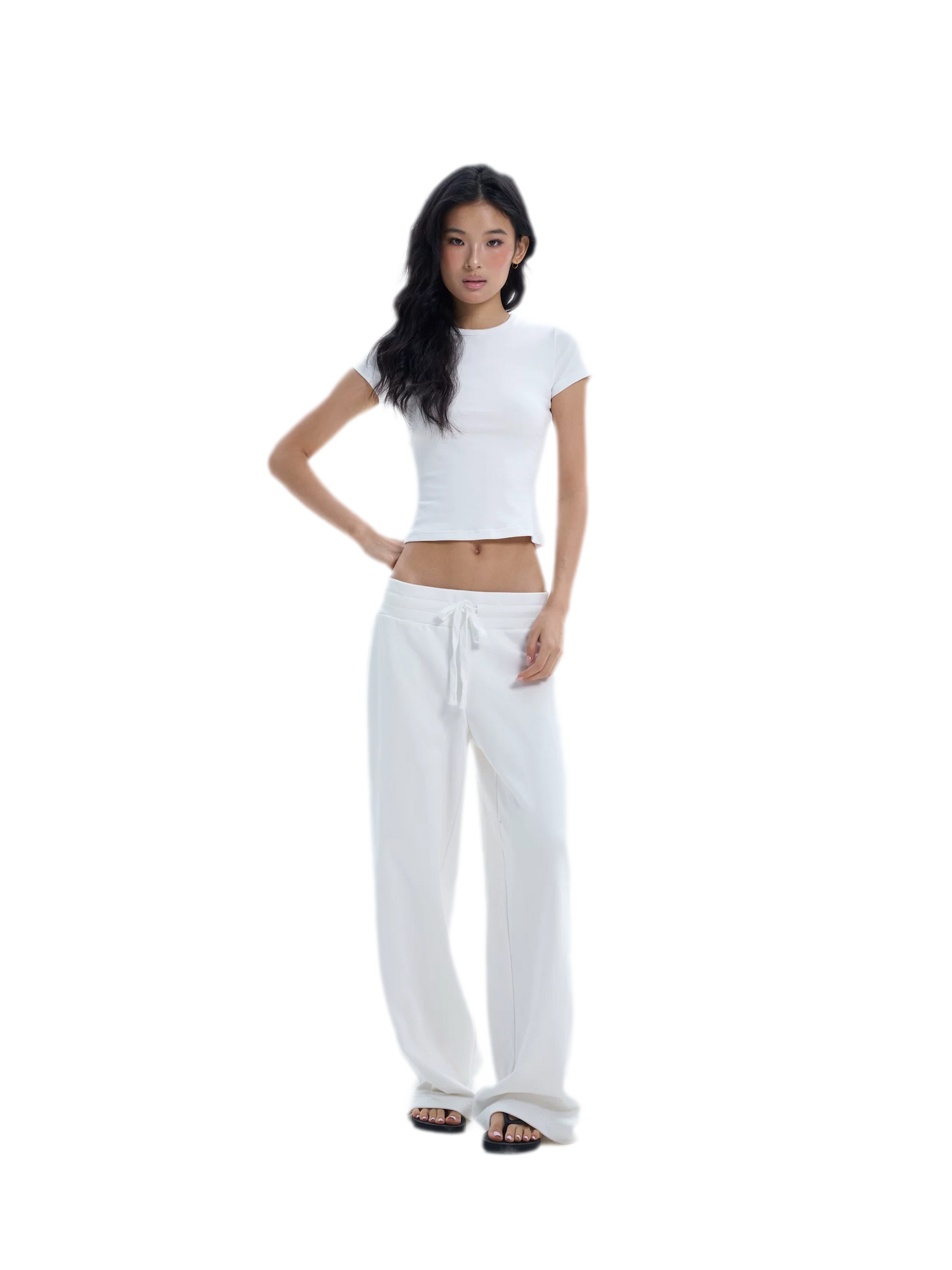 Wide-Leg Drawstring Sweatpants