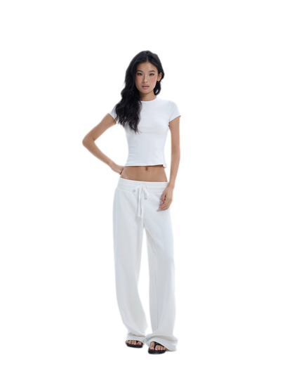 Wide-Leg Drawstring Sweatpants