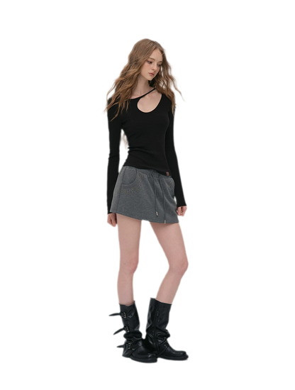 Lyocell Asymmetric Cutout Top