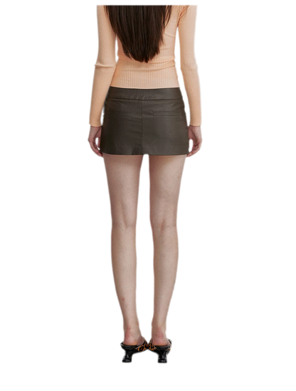 Mocha Brown A-Line Mini Skirt