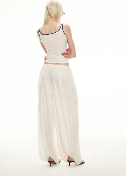 Tencel Blend Relaxed Wide-Leg Pants