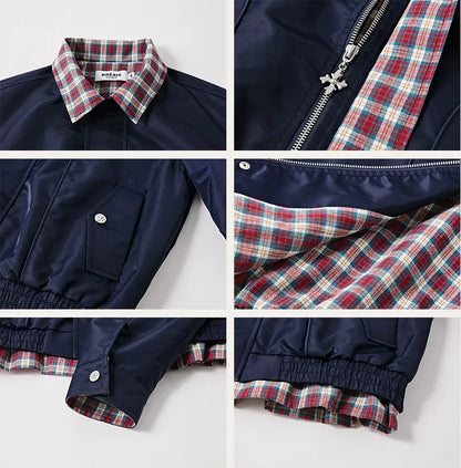 Vintage Houndstooth Harrington Jacket