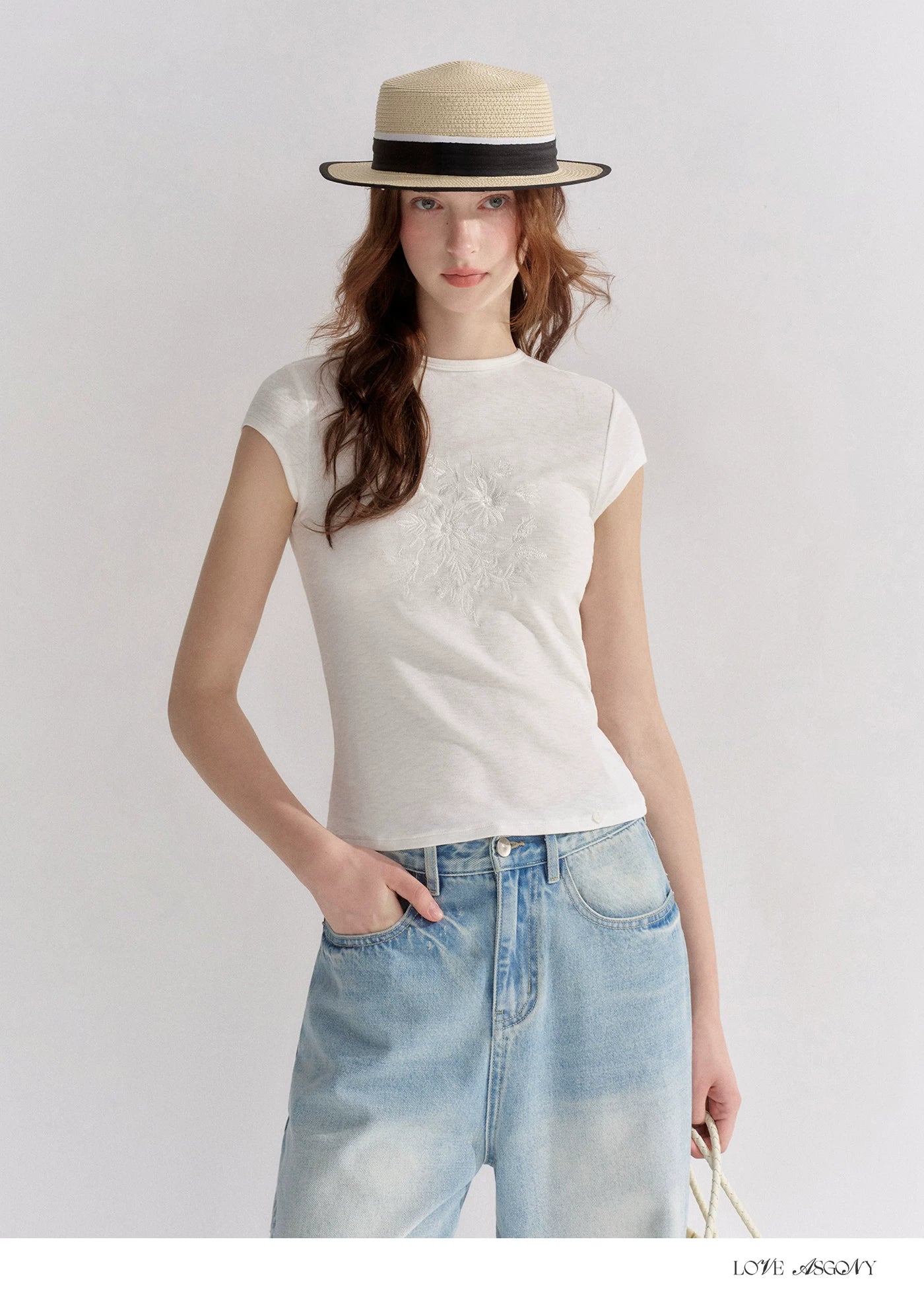 Embroidered Slim Fit Round Neck T-shirt