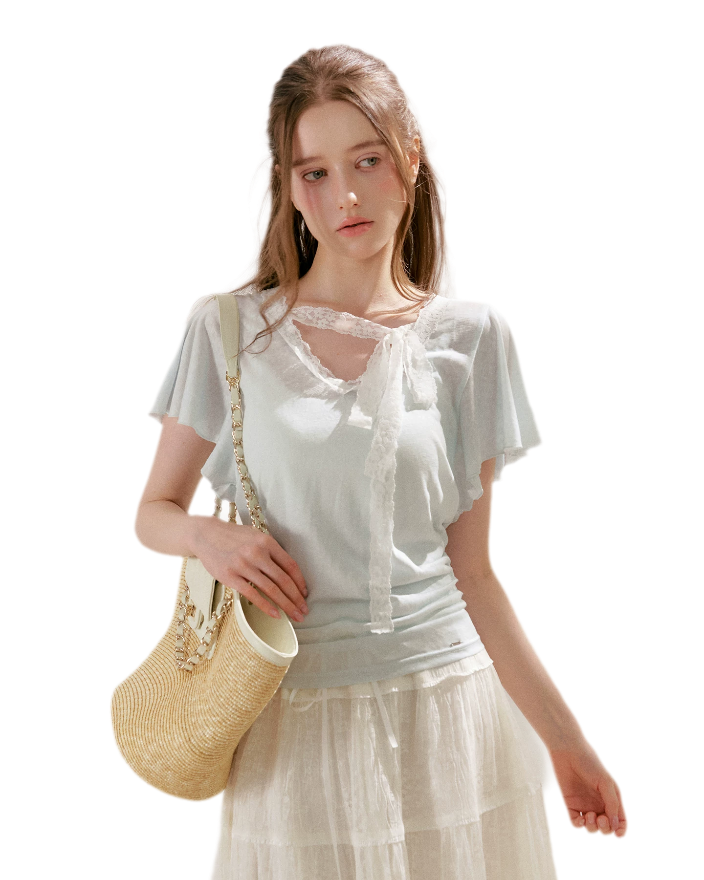 Snowflake Tencel Linen Lace T-shirt