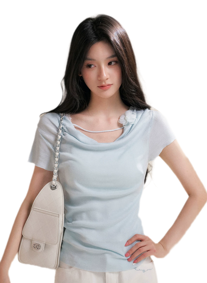 Lyocell Cowl Flower Tee