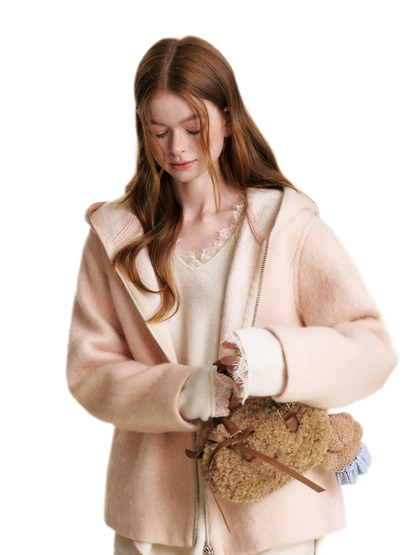 Soft Wool Hooded Jacket