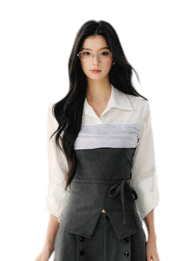 Layered Bustier Shirt