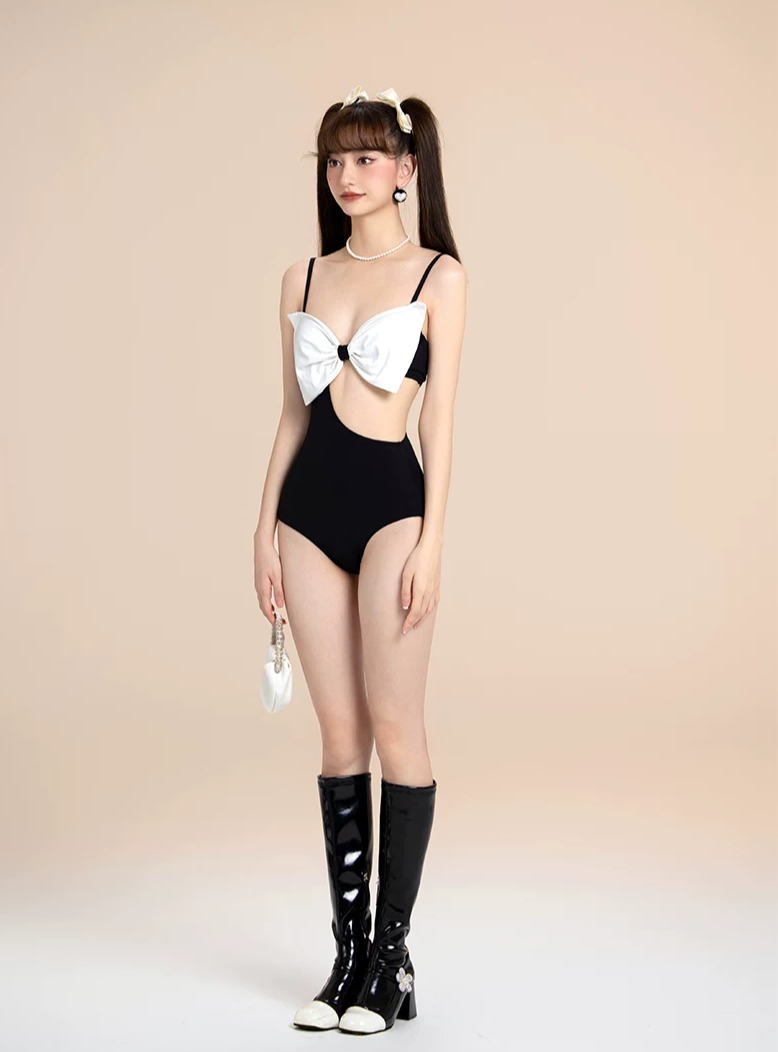 Cutout Bow One-Piece Swimsuit