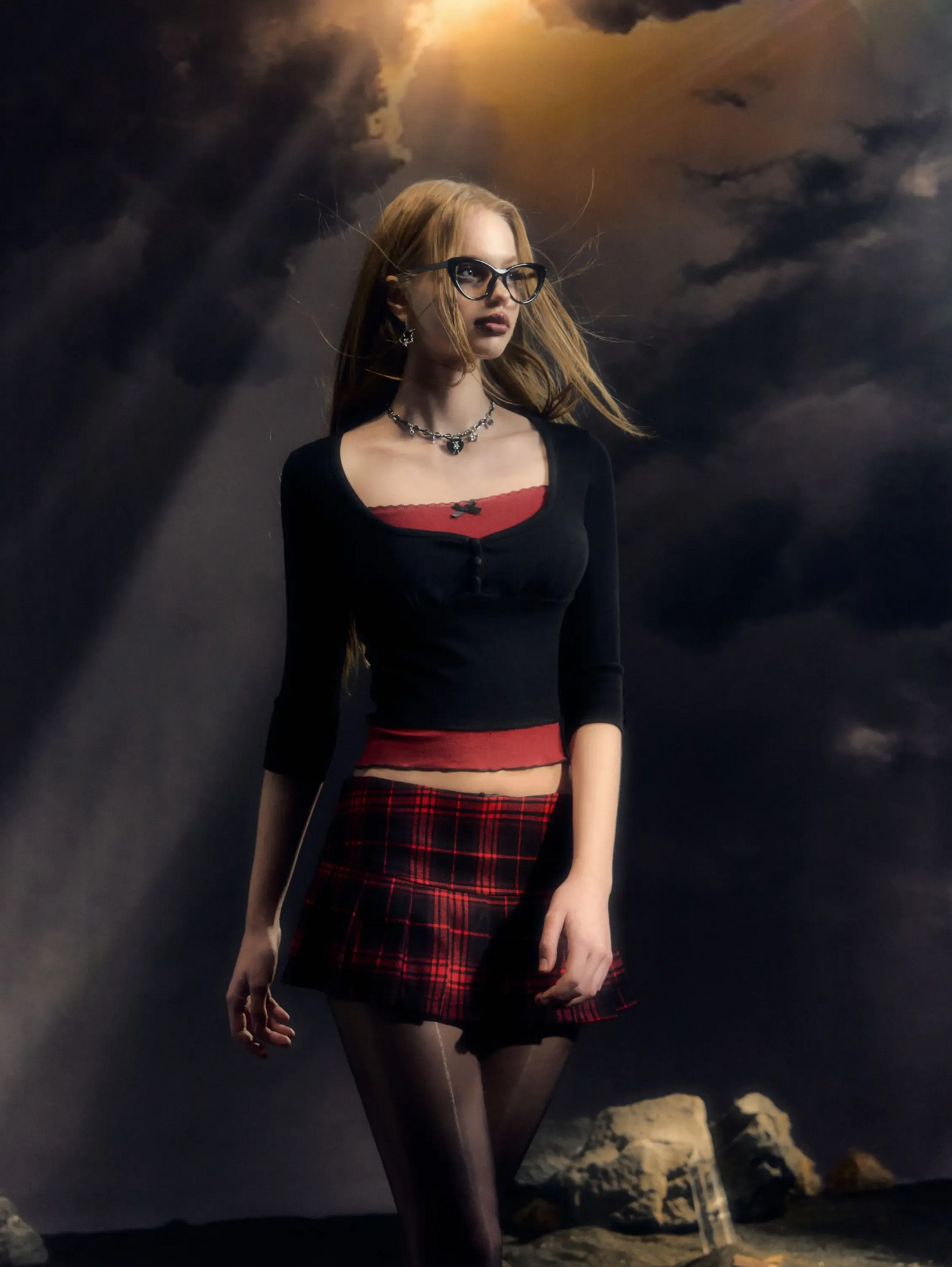 Plaid A-Line Mini Skirt