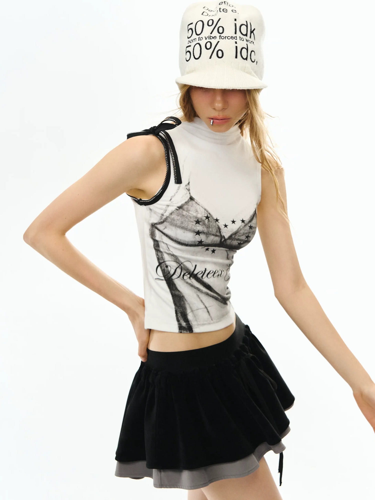 Designer Print Sleeveless Top
