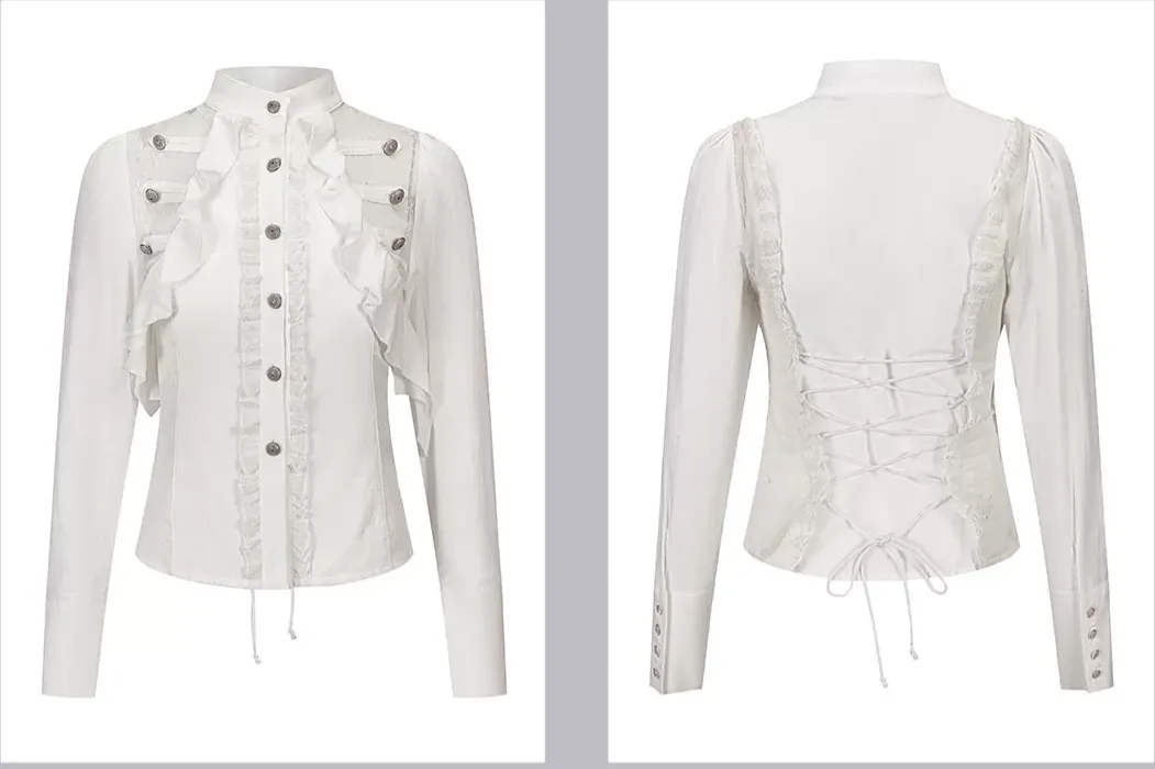 Lace Ruffle Waist Blouse