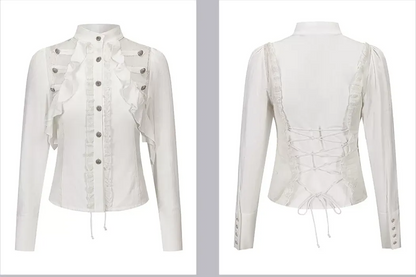 Lace Ruffle Waist Blouse
