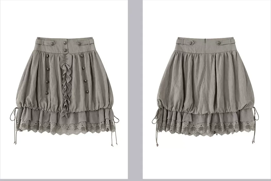 Lace Patchwork Bubble Skirt