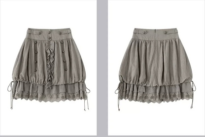 Lace Patchwork Bubble Skirt