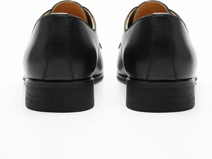 Top-Grain Leather Pointed Derby Shoes