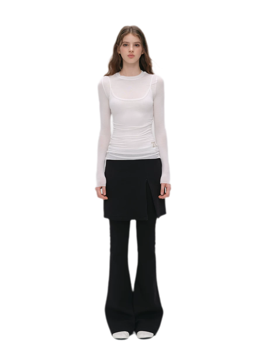 Cashmere Layered Fitted T-shirt