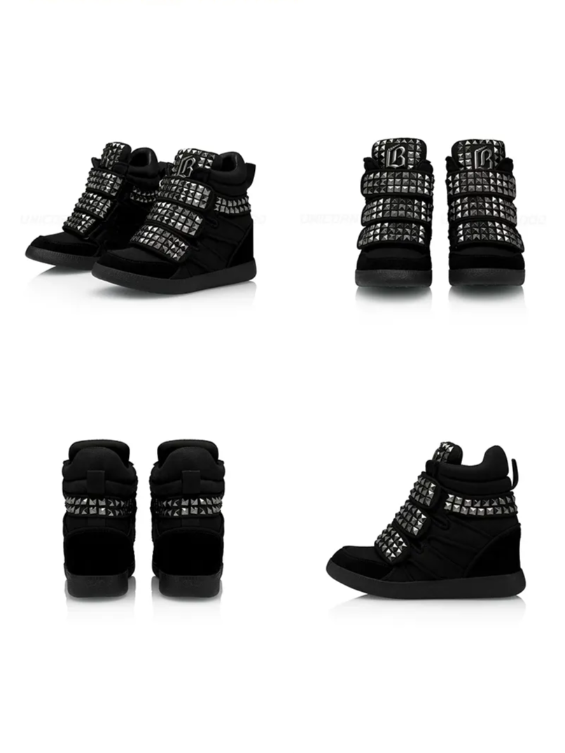 Sneakers alte con plateau e borchie