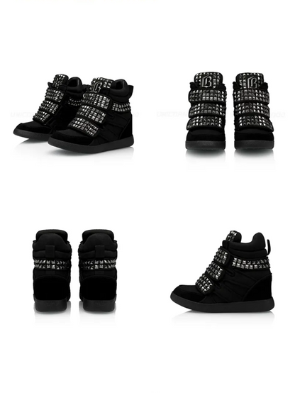 Sneakers alte con plateau e borchie