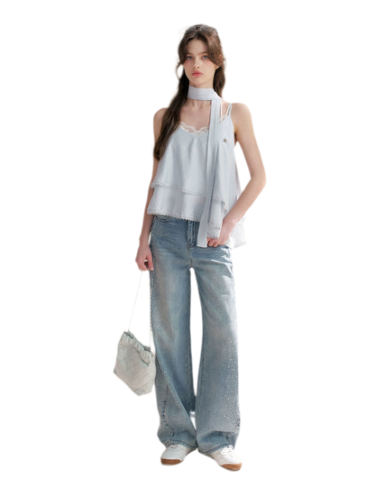 Asymmetrical Lace V-Neck Camisole