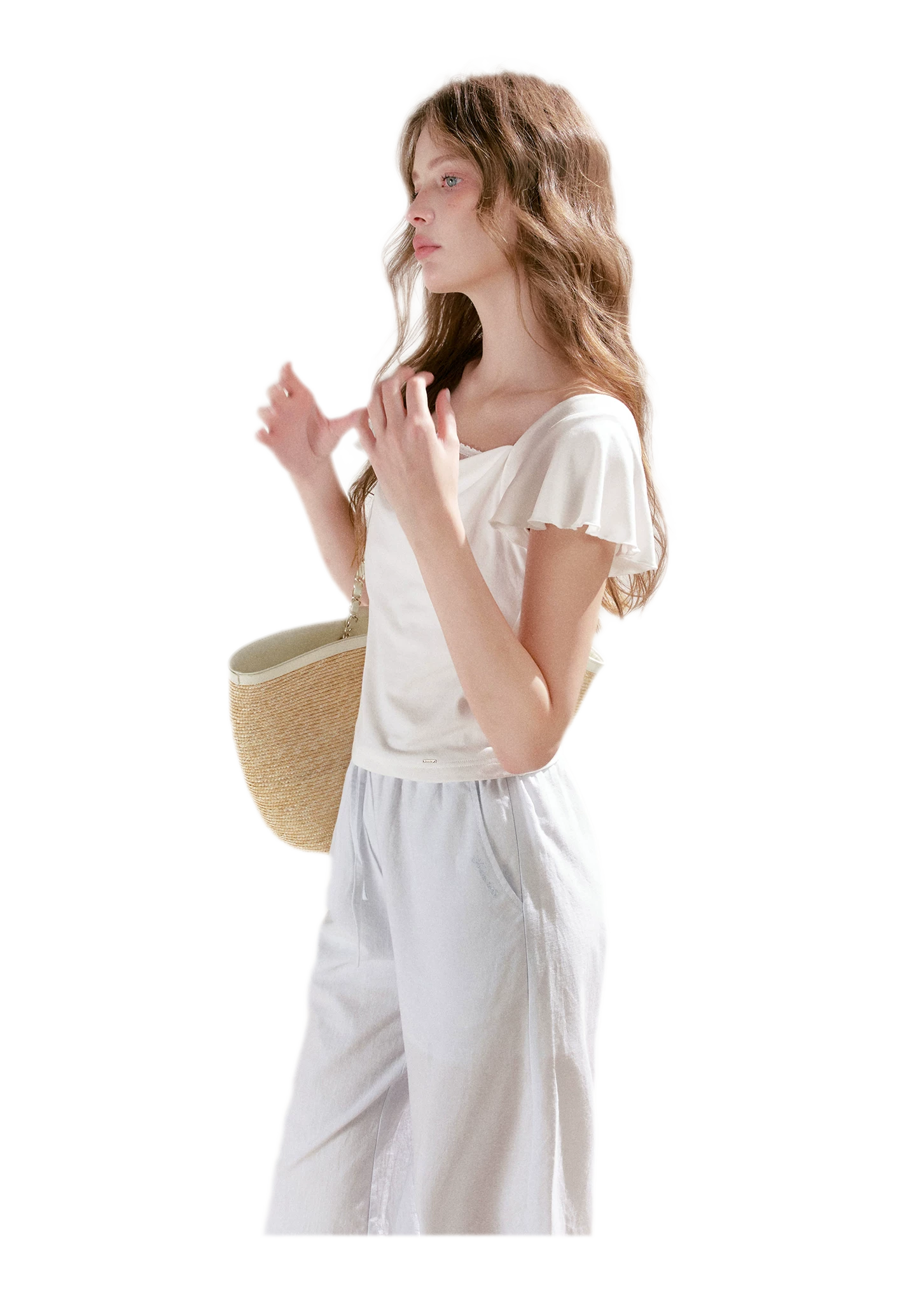 Lace Cowl Neck Tee