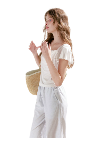 Lace Cowl Neck Tee