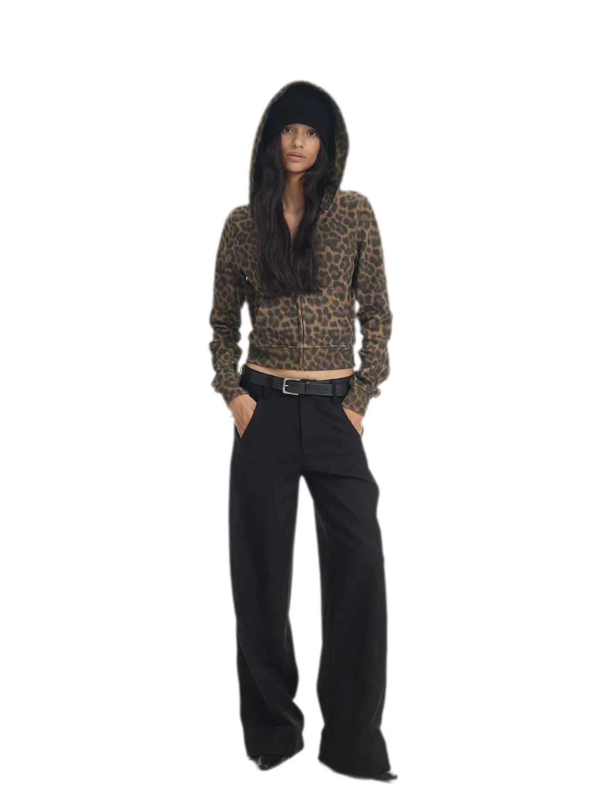 Low-Waist Wide-Leg Suit Trousers