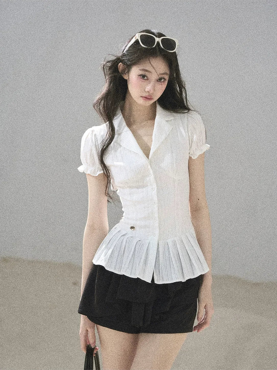 Textured Puff Sleeve Blouse