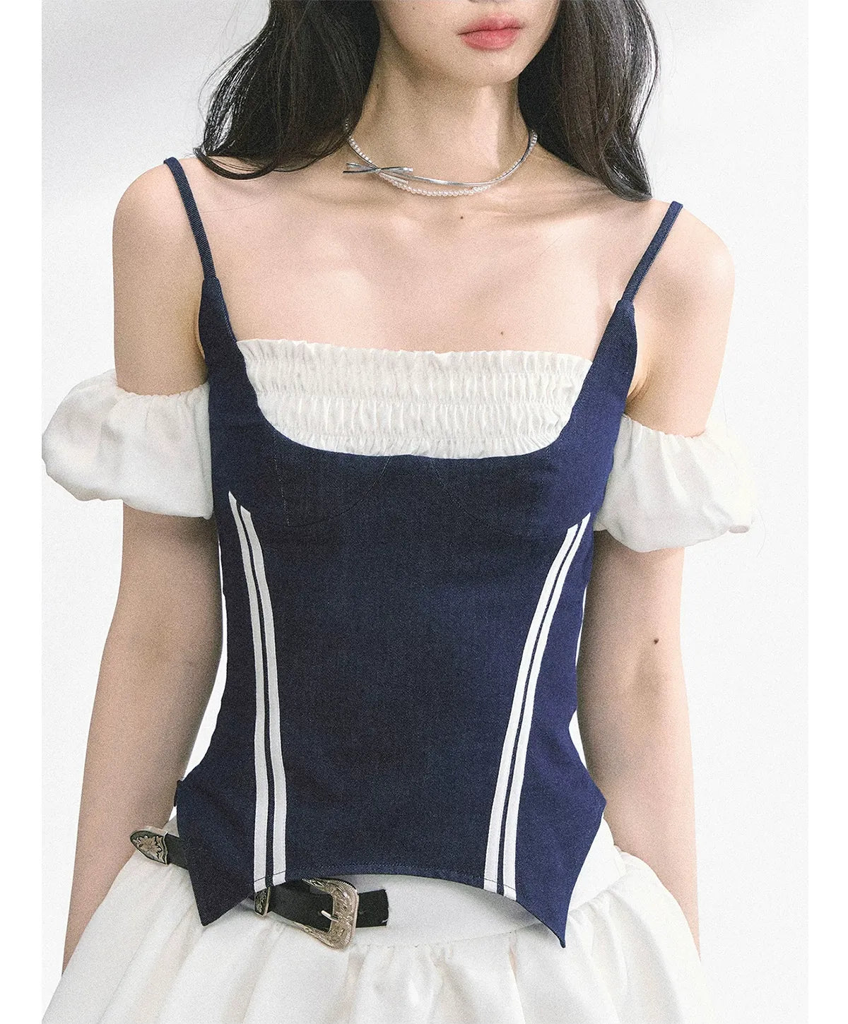 Corset Waist Puff Top