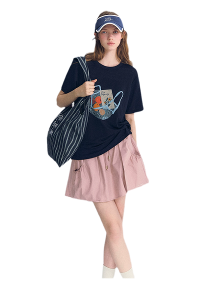 Drawstring A-Line Skirt
