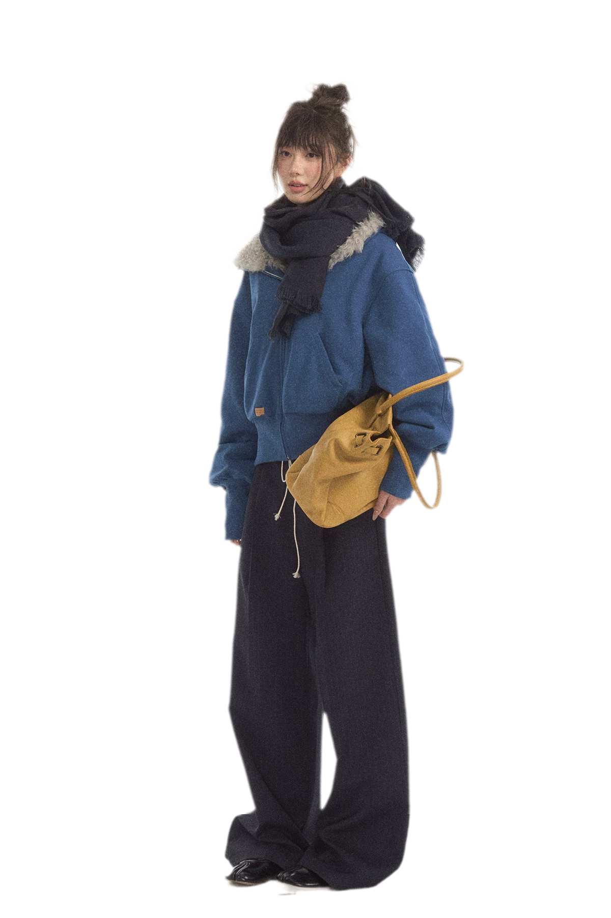 Fuzzy Hooded Cropped Puffer Jacket