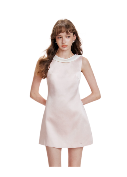 Satin Open-Back Bow Dress