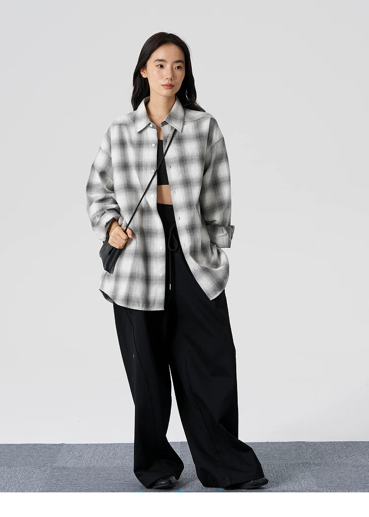 Textured Yarn-Dyed Plaid Overshirt