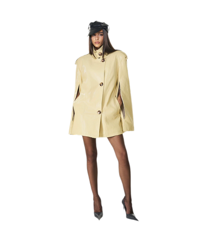 Glossy PU Cape Coat
