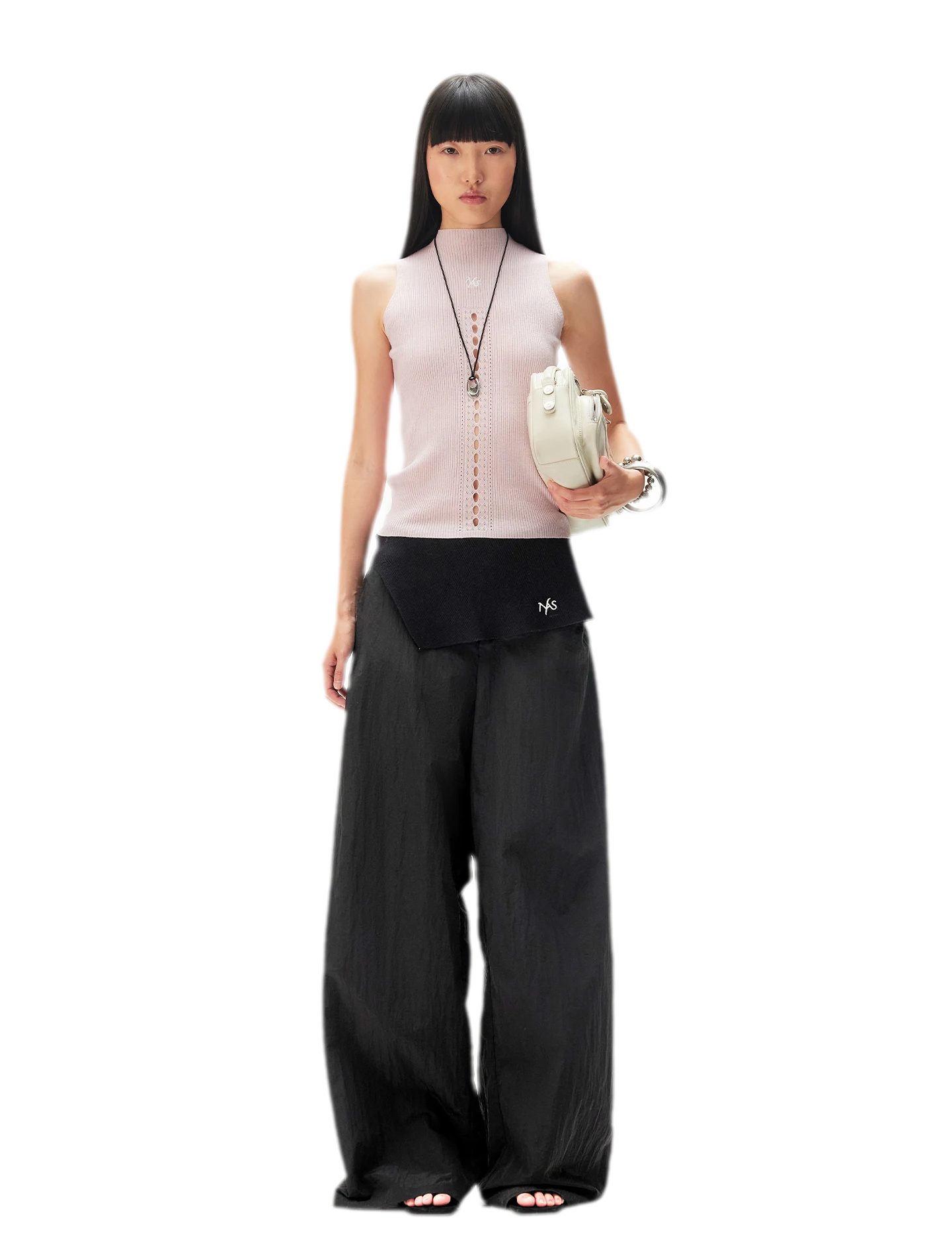 Asymmetric Wide-Leg Pants
