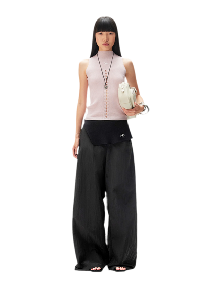 Asymmetric Wide-Leg Pants