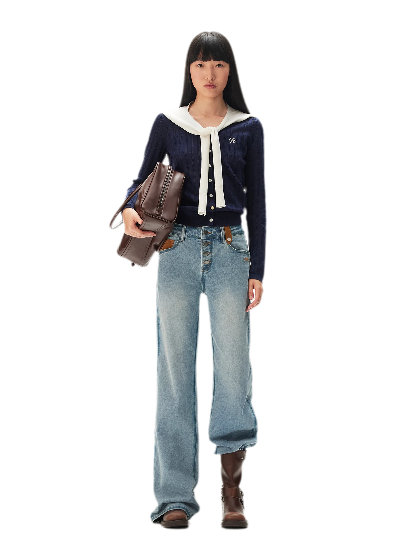 Textured Openwork Knit Cardigan