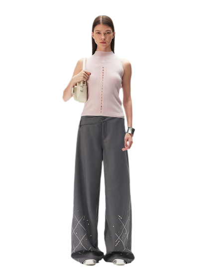 Asymmetric Wide-Leg Pants