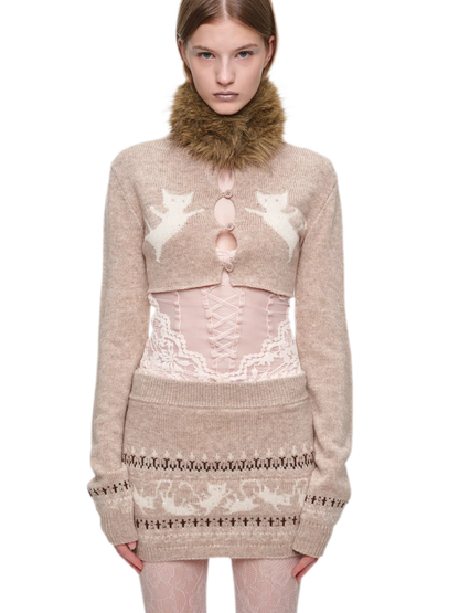 Ensemble en maille court Fair Isle