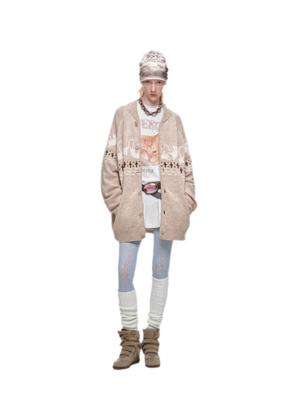 Gilet jacquard Fair Isle avec chats