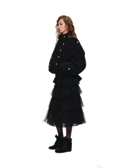 Wool Blend Napoleon Coat