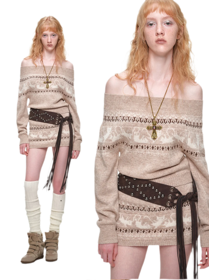 Haut en maille pour chat Fair Isle