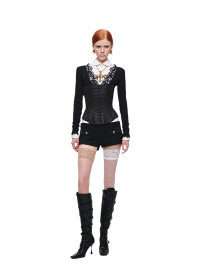 Embroidered Peter Pan Collar Shirt