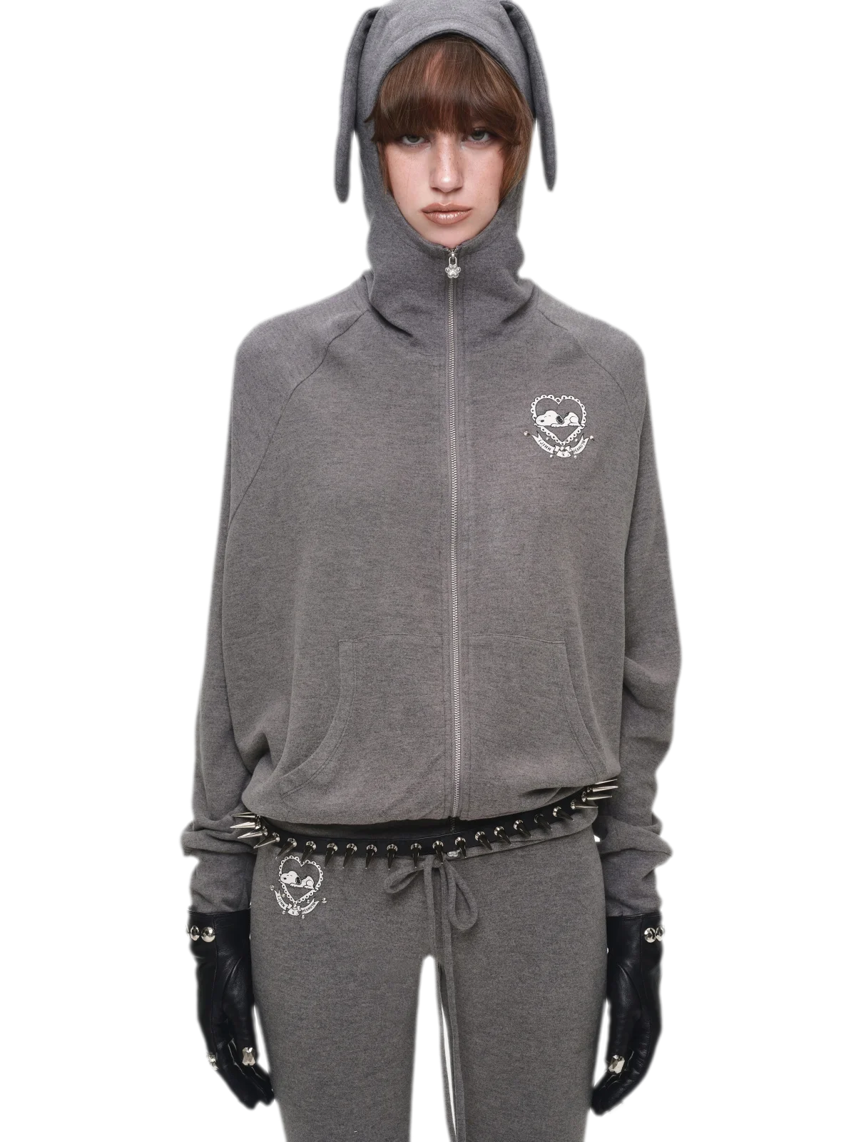 Brushed Knit Batwing Hoodie Set