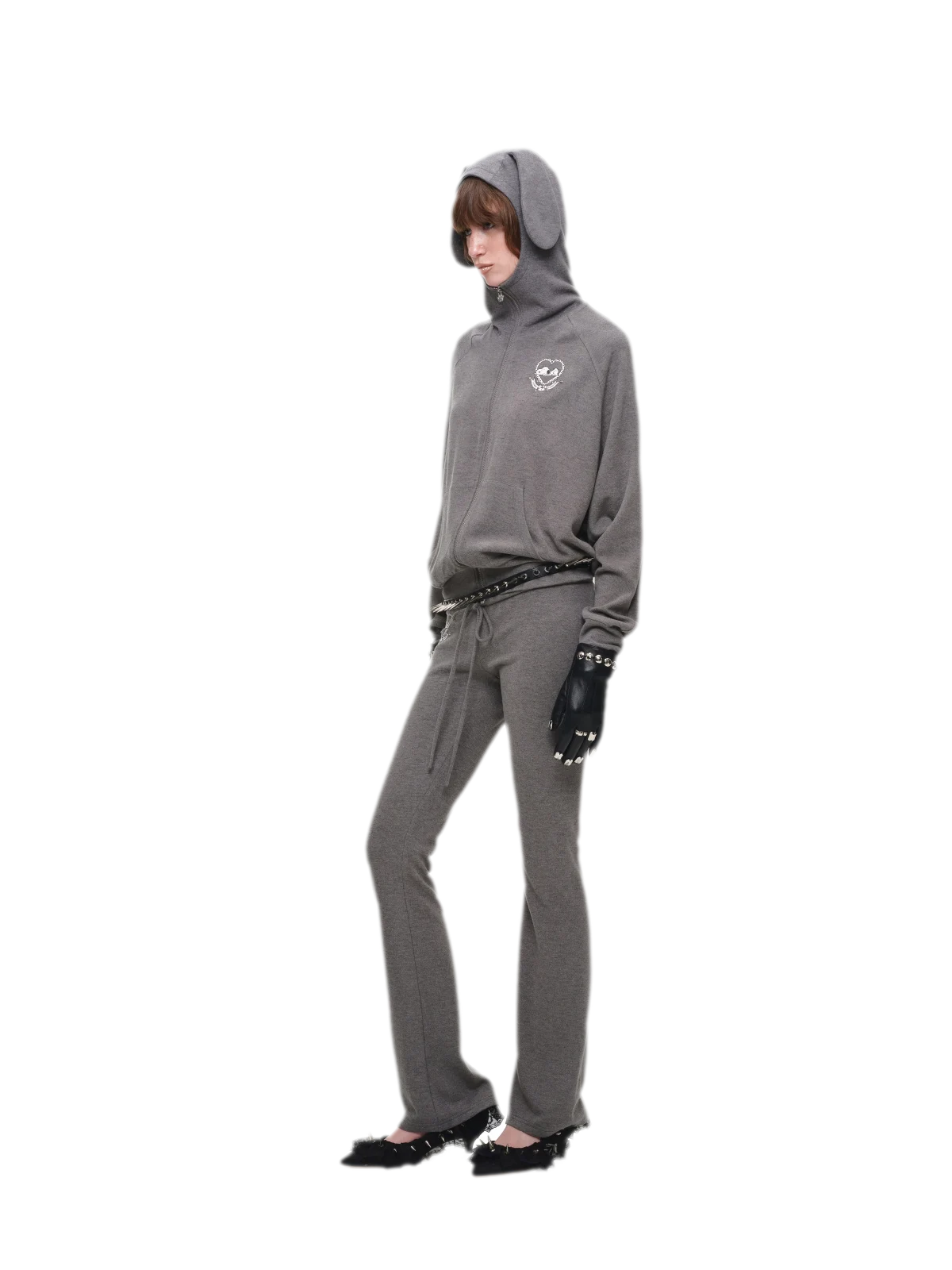 Brushed Knit Batwing Hoodie Set