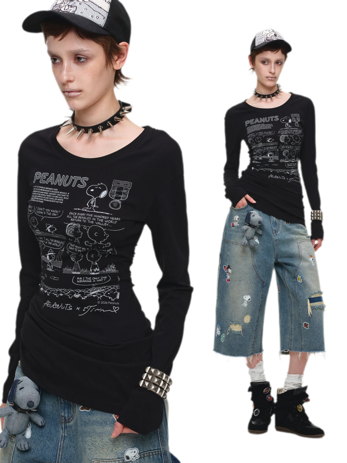 Washed Distressed Cropped Jeans