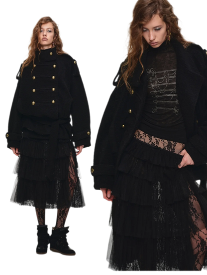 Wool Blend Napoleon Coat