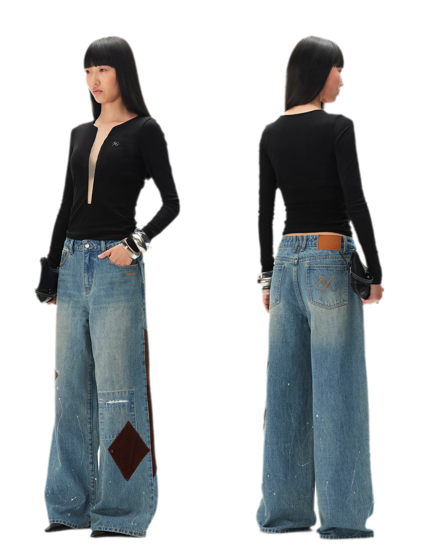 Mesh V-Neck Slim Tee