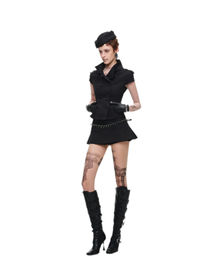 Structured A-Line Mini Skirt
